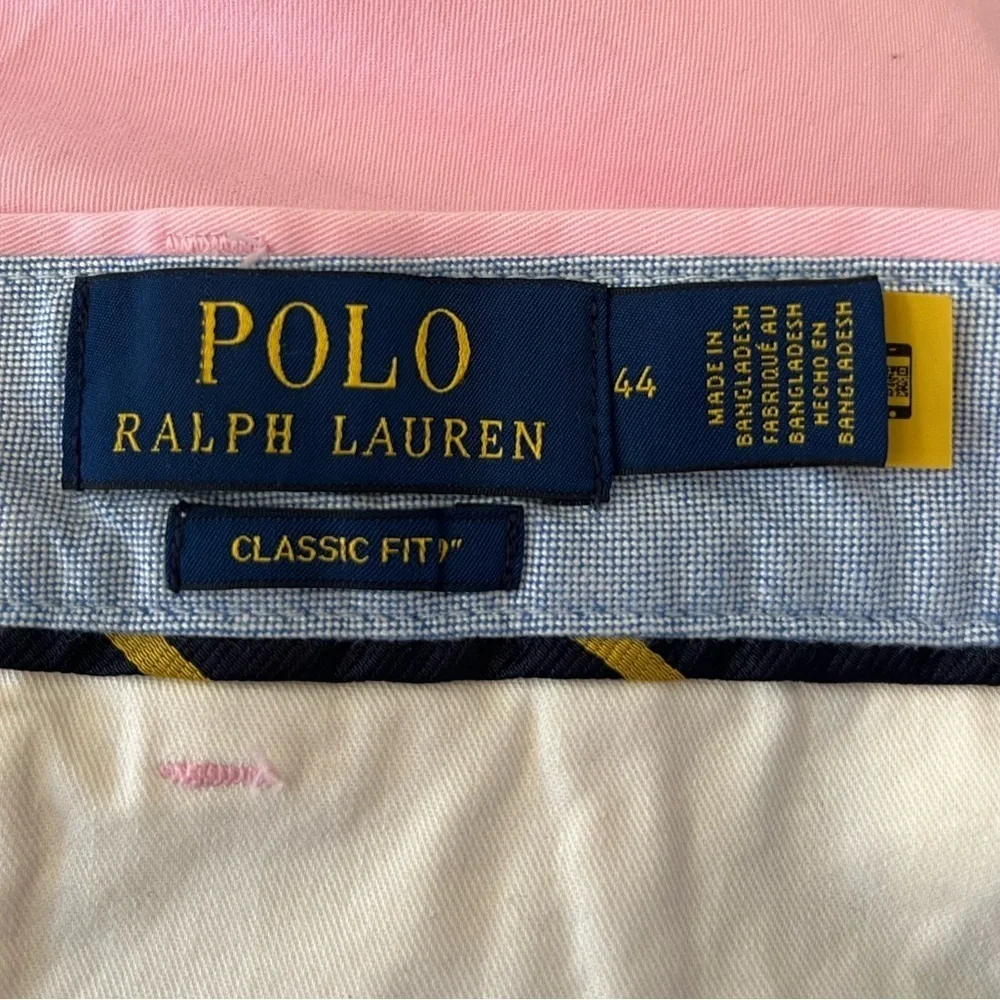 Polo Ralph Lauren Classic Fit 9 Inch Stretch Twill Shorts Pink Size 44